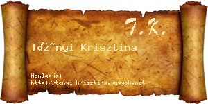 Tényi Krisztina névjegykártya