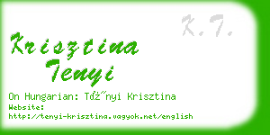 krisztina tenyi business card